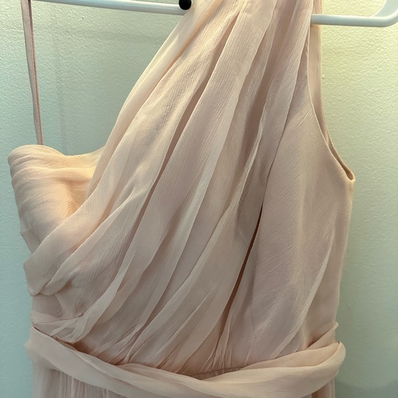 Amsale one shoulder Bridesmaids Blush sz 4 - Picture 2 of 2